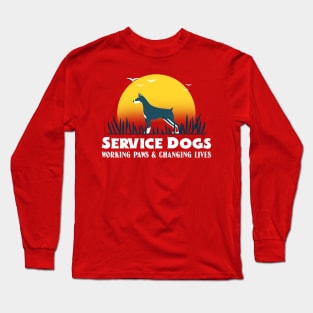 Service Dogs Working Paws Changing Lives Service Animals Long Sleeve T-Shirt